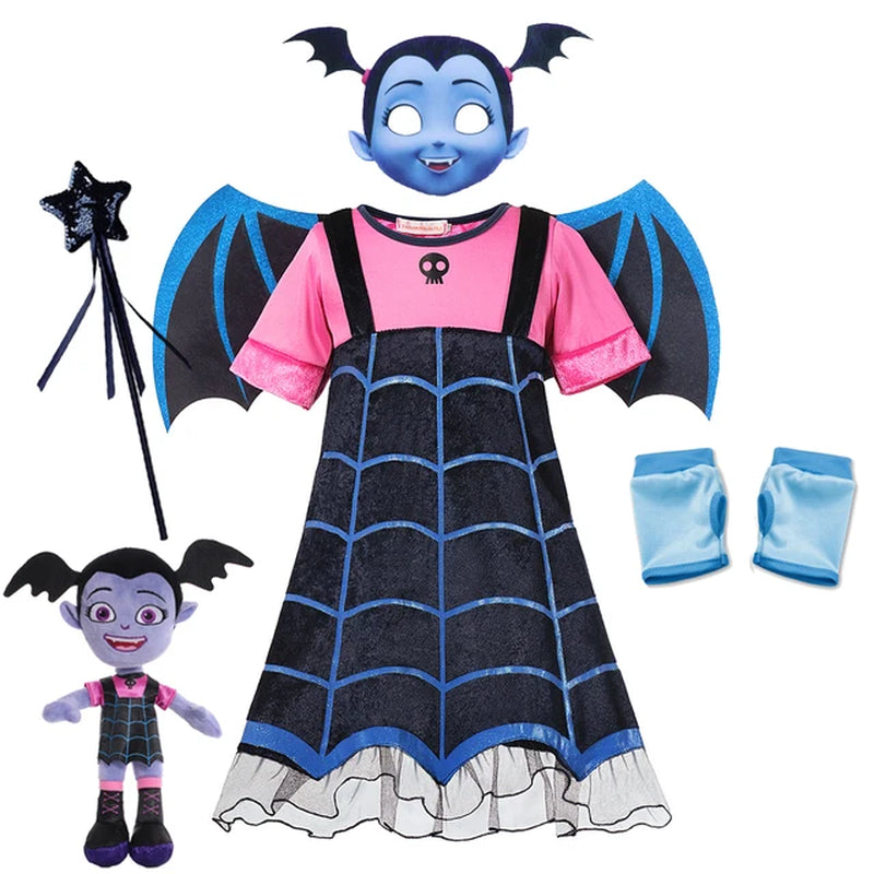 Vampirina Cosplay Dress Girl Kids Princess Dress up Christmas Halloween Costume Children Carnival Party Disguise Vampire